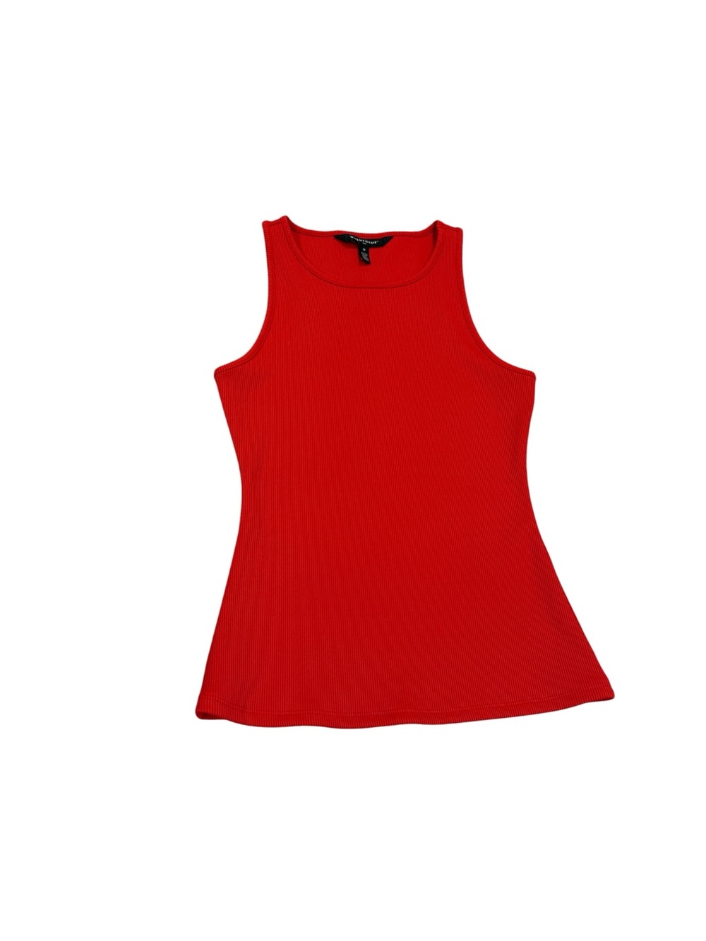 WHBM Forme Ribbed Stretch Tank in Bright Red